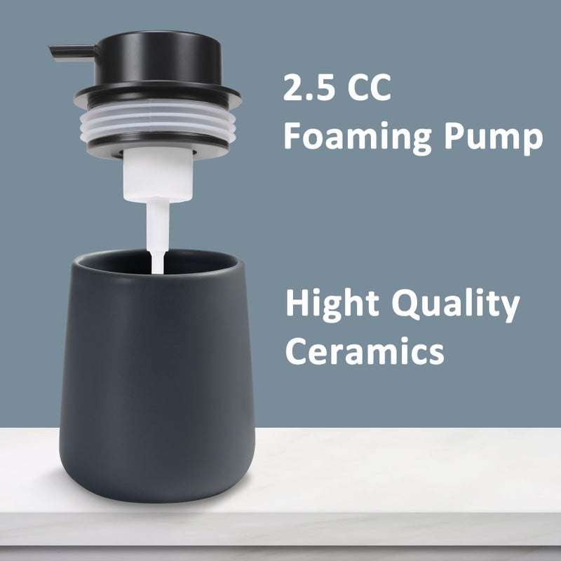 TOOZFO Soap Foaming Dispenser Ceramic with Easy-to-Press Pump Hand Foam Dispenser for Shampoo Bathroom Kitchen 12 oz - Image 3